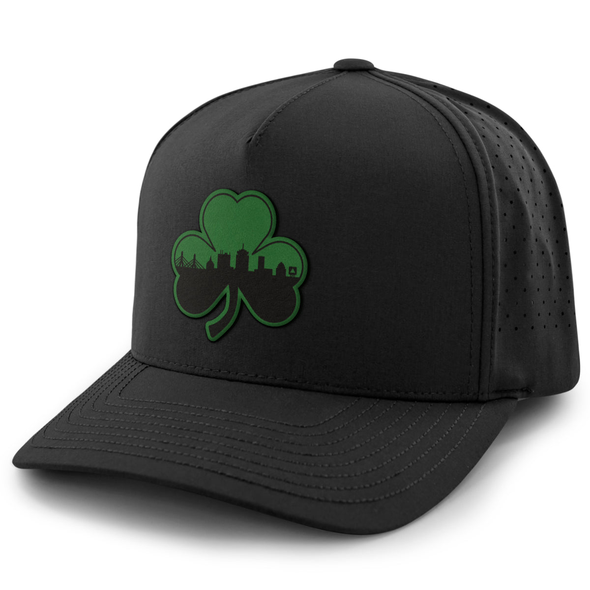 Green Tonal Shamrock Boston Skyline Performance Hat - Chowdaheadz