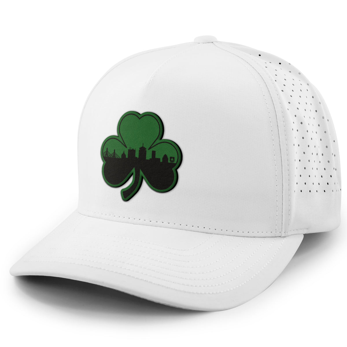 Green Tonal Shamrock Boston Skyline Performance Hat - Chowdaheadz
