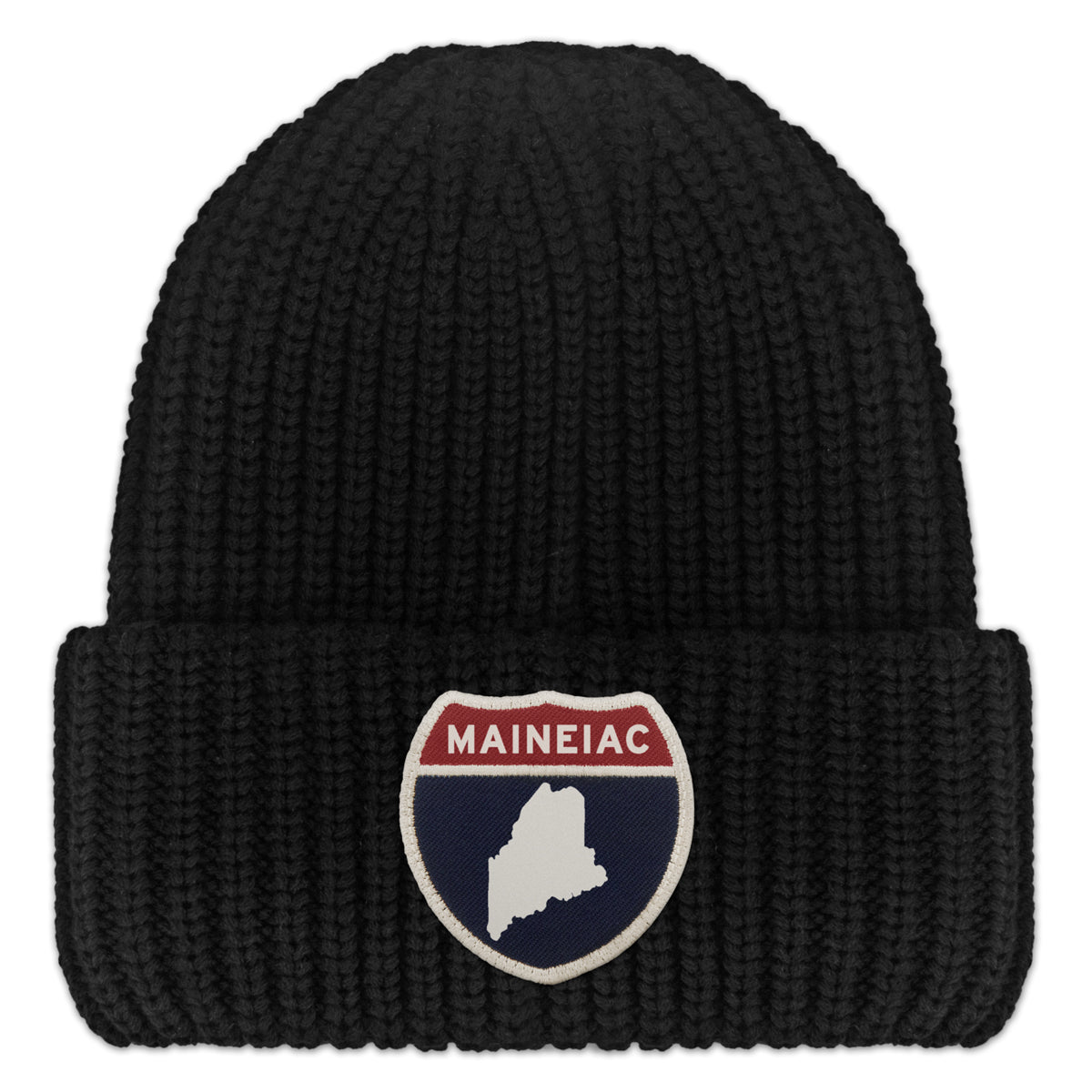Maineiac Interstate Patch Chunky Knit Winter Hat