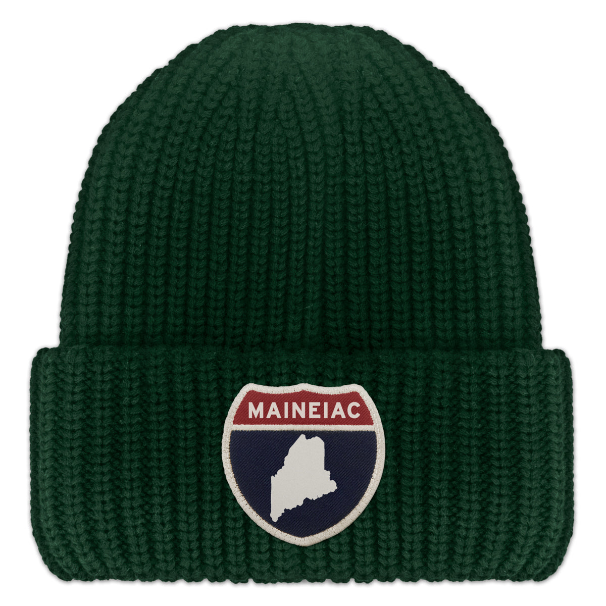 Maineiac Interstate Patch Chunky Knit Winter Hat