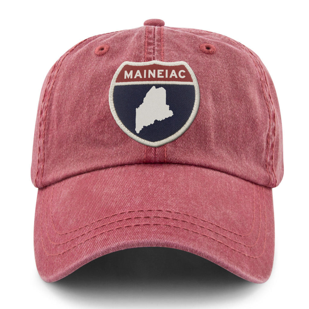 Maineiac Interstate Sign Washed Dad Hat - Chowdaheadz