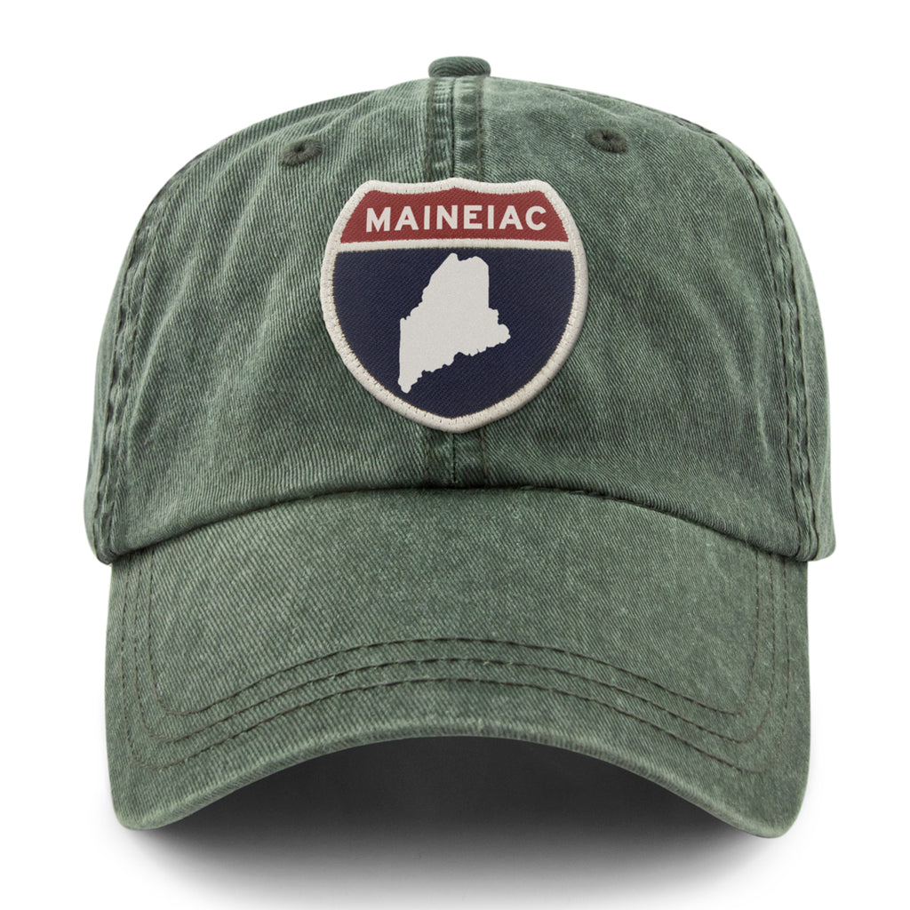 Maineiac Interstate Sign Washed Dad Hat - Chowdaheadz