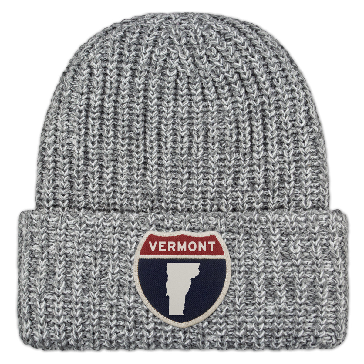 Vermont Interstate Patch Chunky Knit Winter Hat - Chowdaheadz