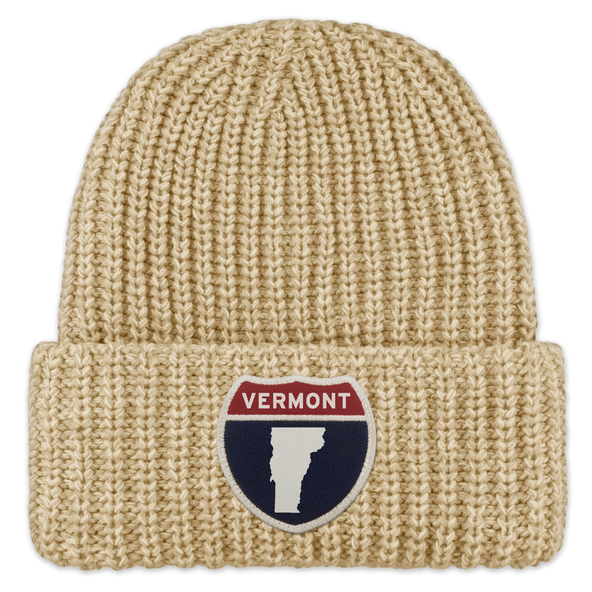 Vermont Interstate Patch Chunky Knit Winter Hat - Chowdaheadz