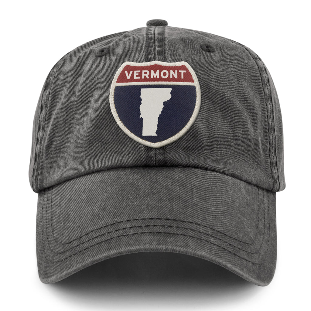 Vermont Interstate Sign Washed Dad Hat - Chowdaheadz