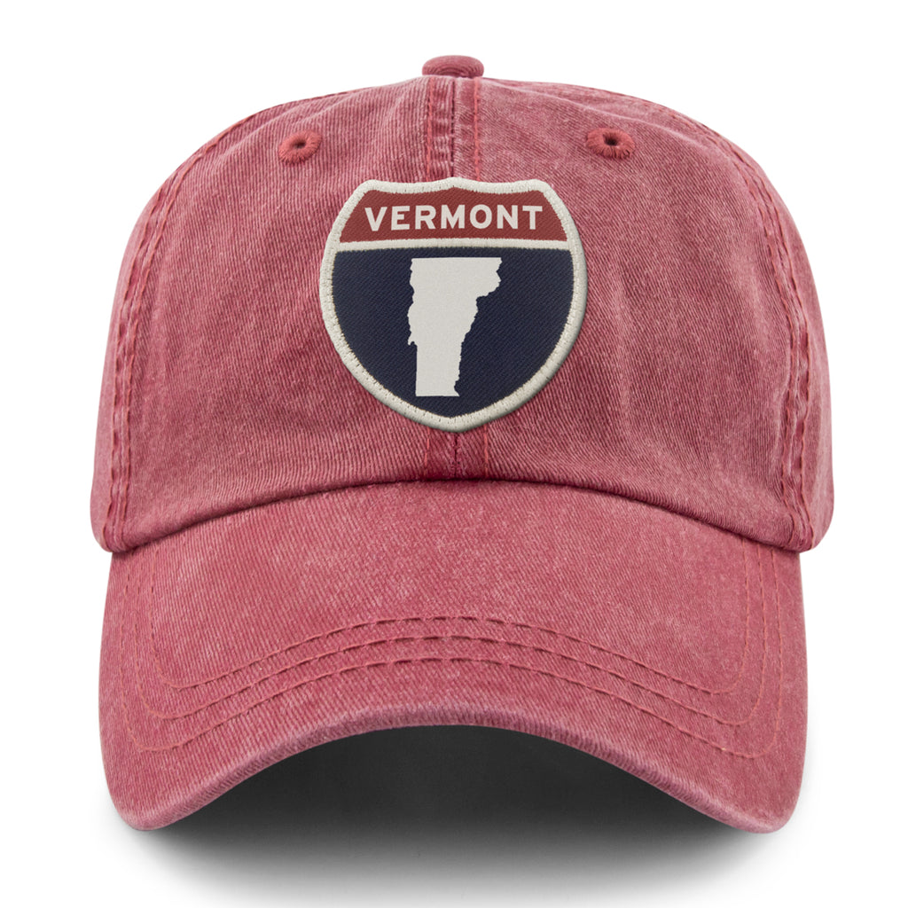 Vermont Interstate Sign Washed Dad Hat - Chowdaheadz