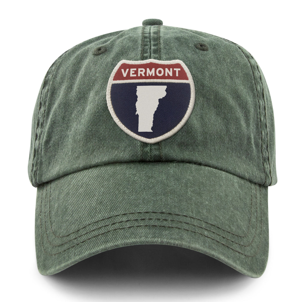 Vermont Interstate Sign Washed Dad Hat - Chowdaheadz
