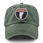 Vermont Interstate Sign Washed Dad Hat
