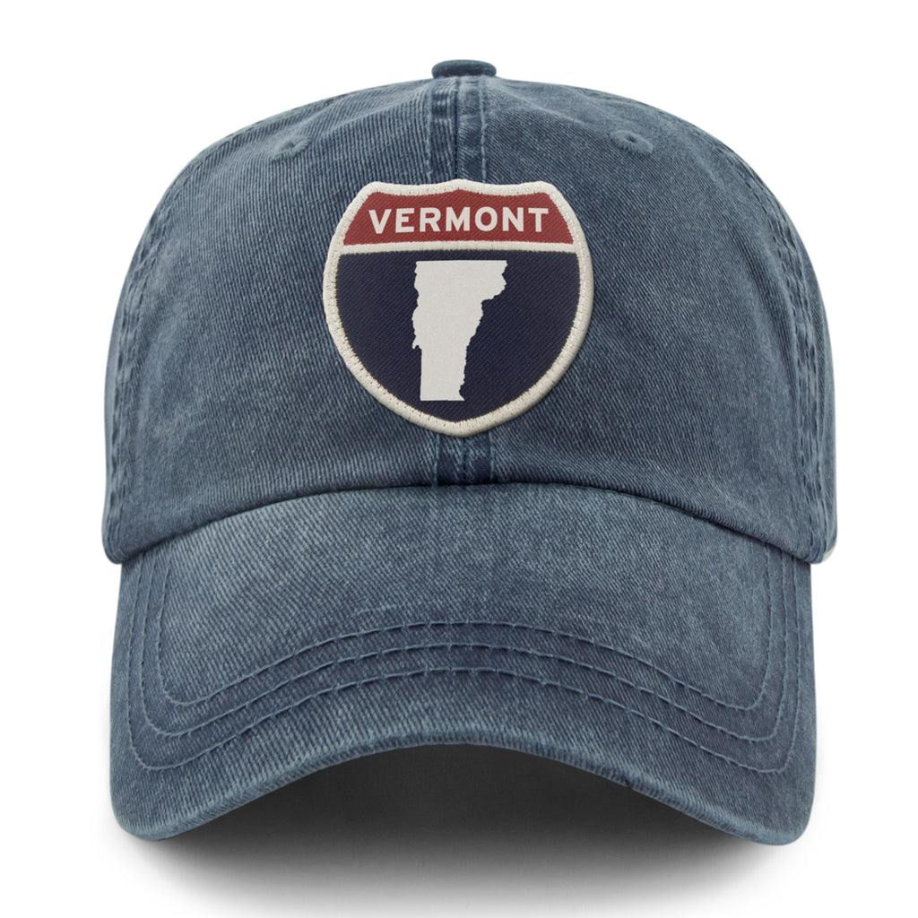 Vermont Interstate Sign Washed Dad Hat - Chowdaheadz