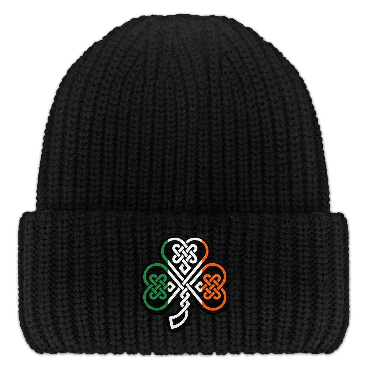 Irish Knot Shamrock Chunky Knit Winter Hat - Chowdaheadz