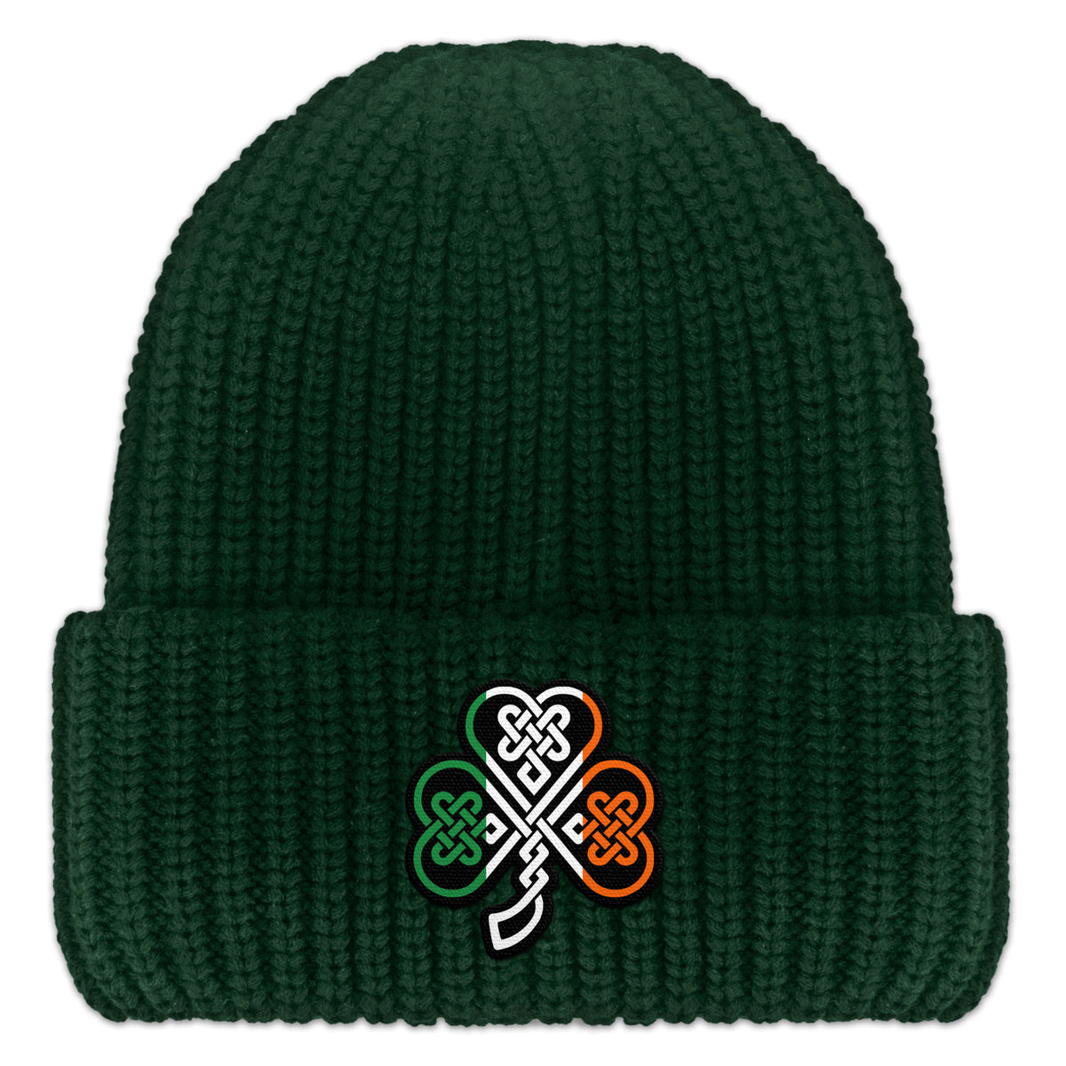 Irish Knot Shamrock Chunky Knit Winter Hat - Chowdaheadz