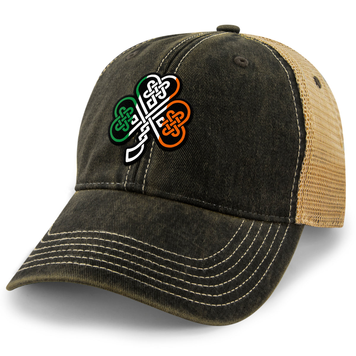 Irish Knot Shamrock Dirty Water Trucker Hat - Chowdaheadz