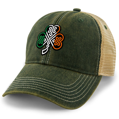 Irish Knot Shamrock Dirty Water Trucker Hat - Chowdaheadz