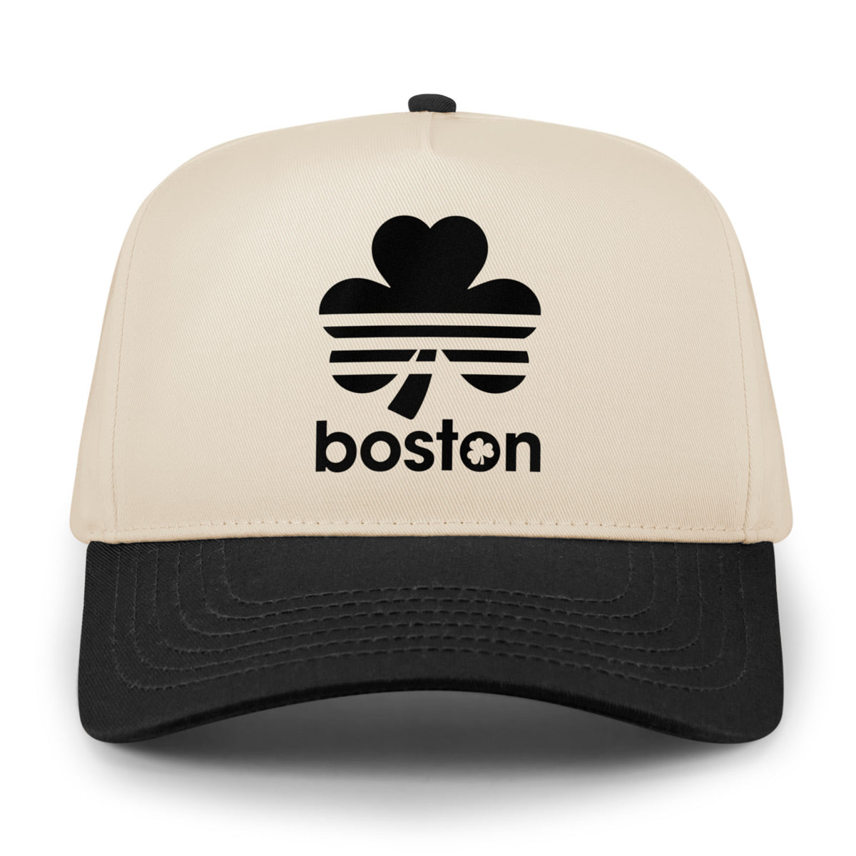 Boston Striped Shamrock Retro Snapback Hat