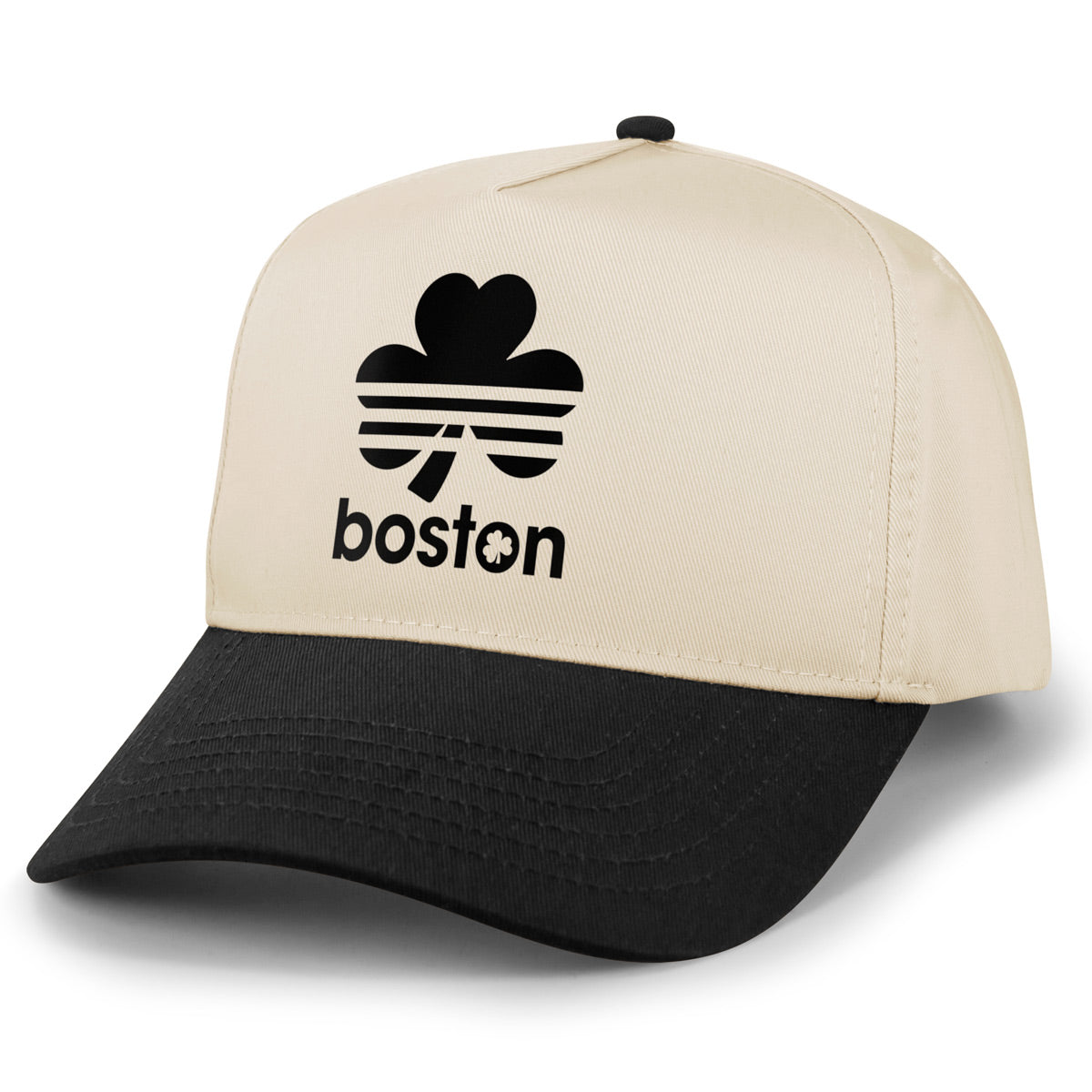 Boston Striped Shamrock Retro Snapback Hat