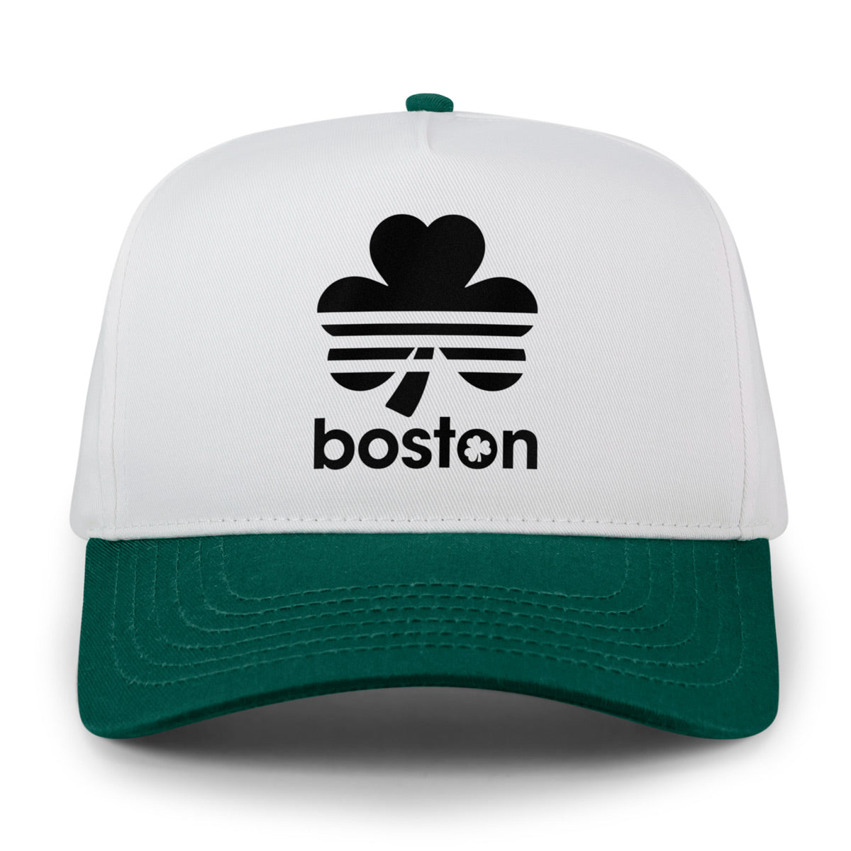 Boston Striped Shamrock Retro Snapback Hat - Chowdaheadz