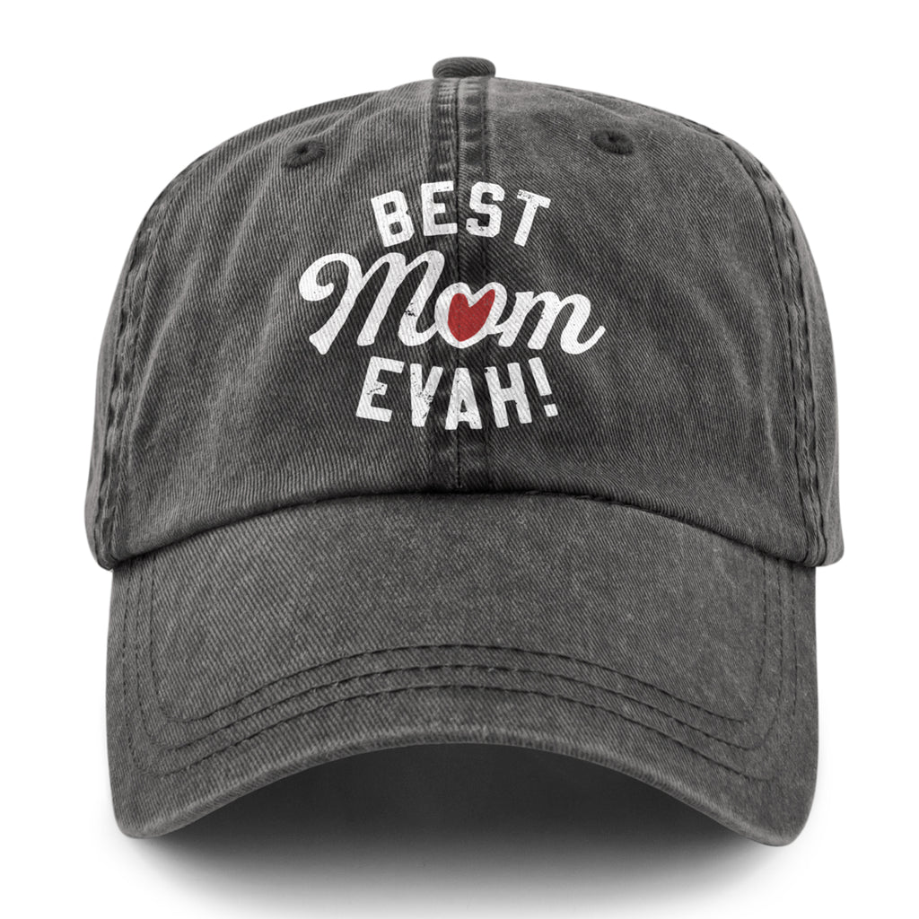 Best Mom Evah Printed Washed Dad Hat