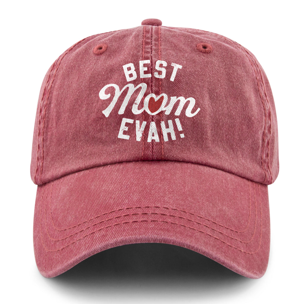 Best Mom Evah Printed Washed Dad Hat