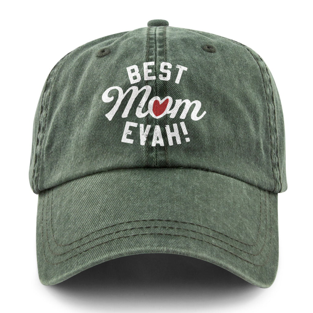 Best Mom Evah Printed Washed Dad Hat