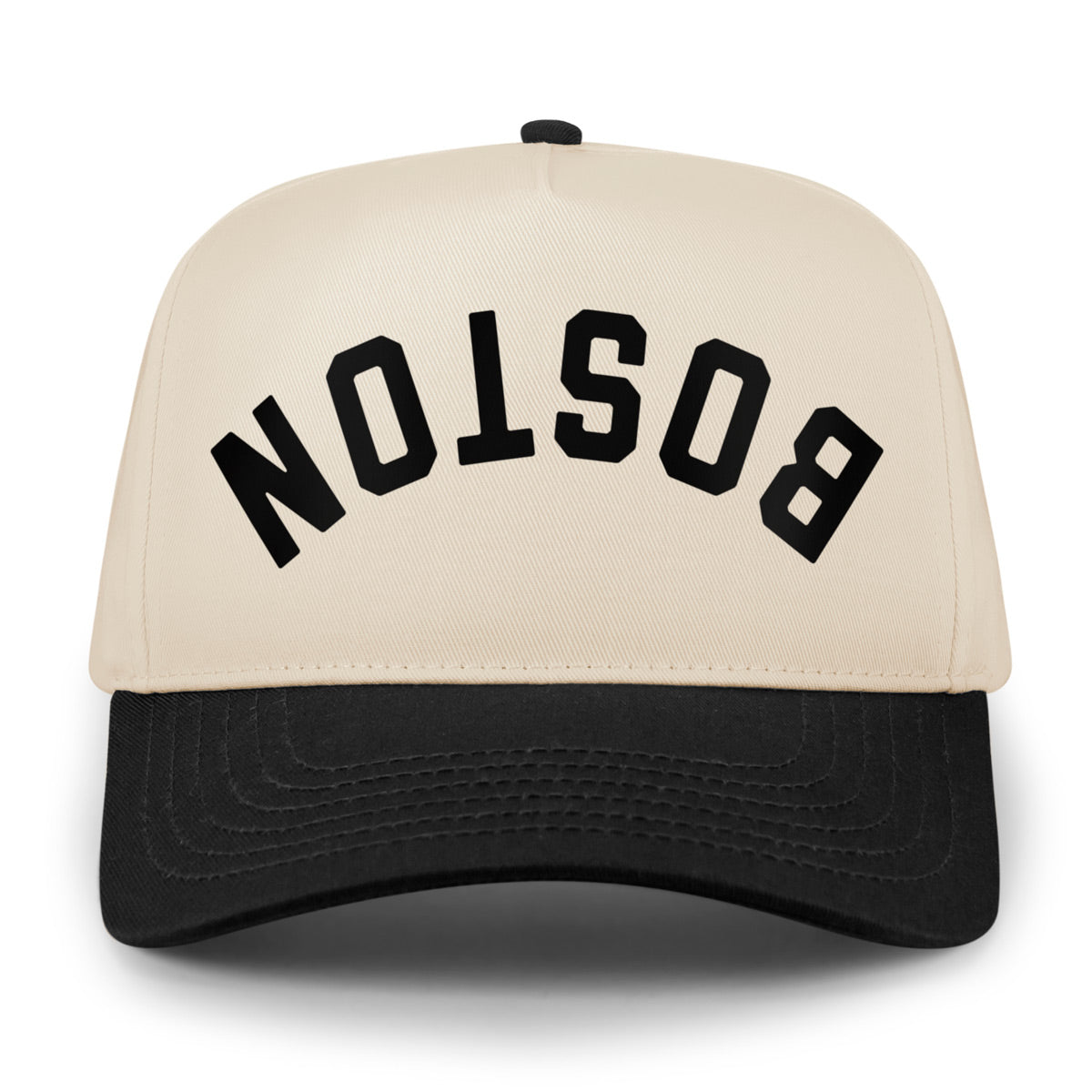Boston Upside Down Arch Retro Snapback Hat