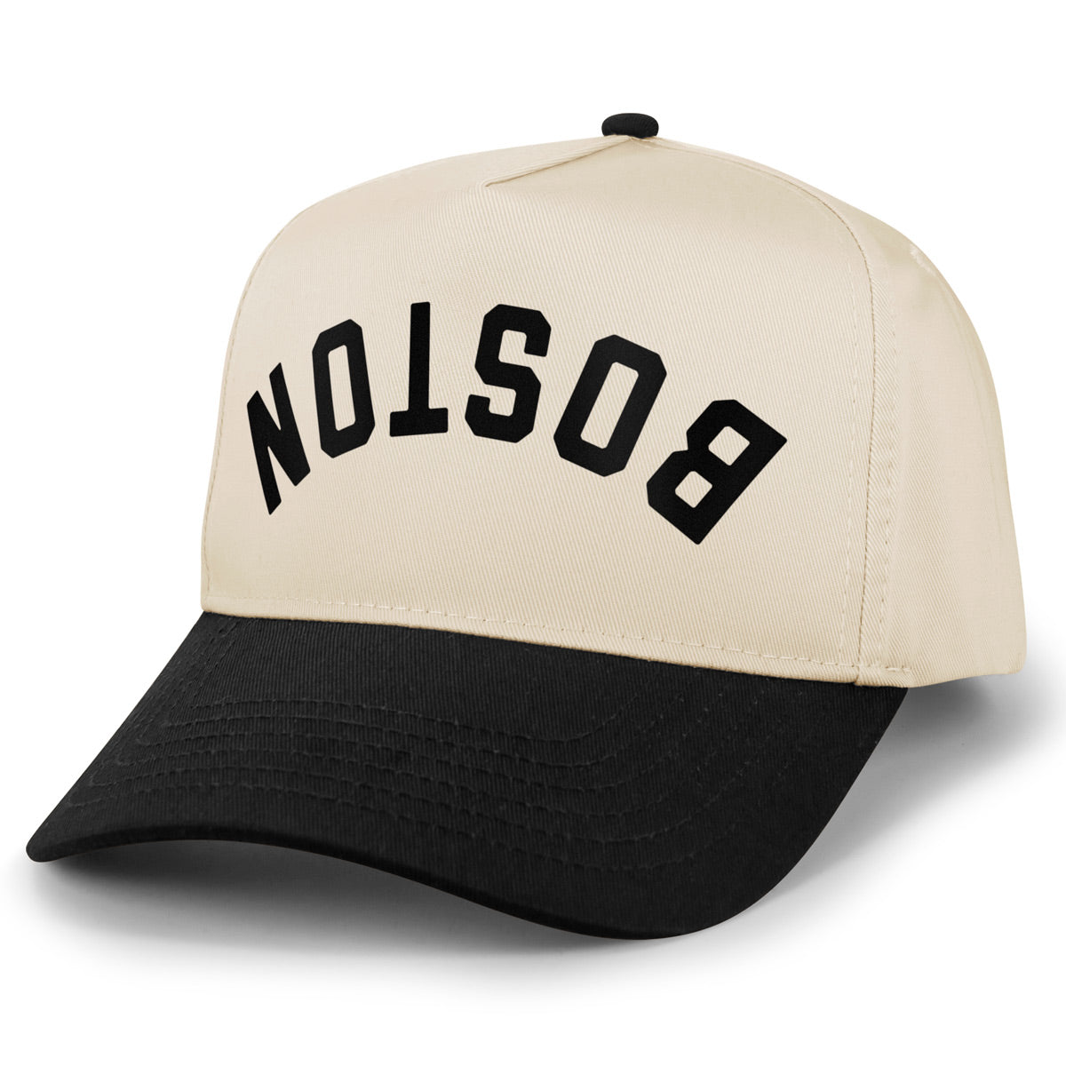 Boston Upside Down Arch Retro Snapback Hat