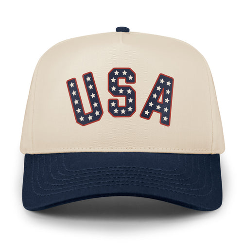USA Star Spangled Arch Retro Snapback Hat
