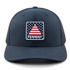 Fenway Stars & Stripes Classic Snapback Trucker Hat in Navy - patch detail