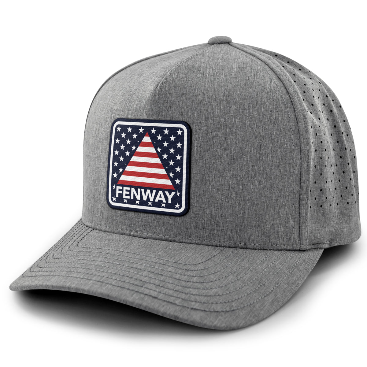 Navy performance hat with Fenway Stars & Stripes patriotic patch on front