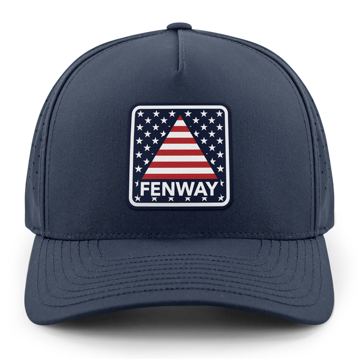 Top-down view of Fenway Stars & Stripes performance hat
