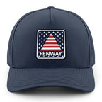 Top-down view of Fenway Stars & Stripes performance hat