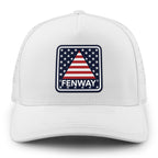 Gray performance hat with Fenway Stars & Stripes patriotic patch on front
