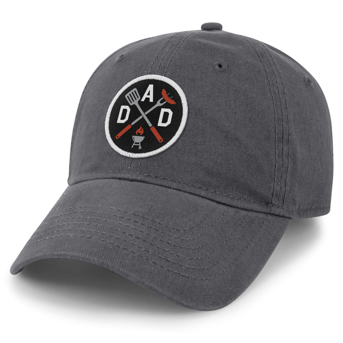 Back view of DAD Grilling patch dad hat with adjustable strap