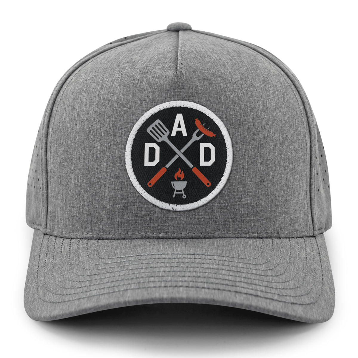 Dad Grilling embroidered emblem patch detail
