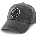 Charcoal washed dad hat with DAD Grilling printed twill patch on front