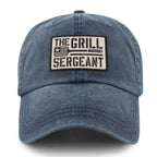 Side view of The Grill Sergeant washed dad hat