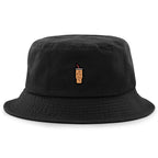Mini Iced Coffee embroidered cup detail on bucket hat