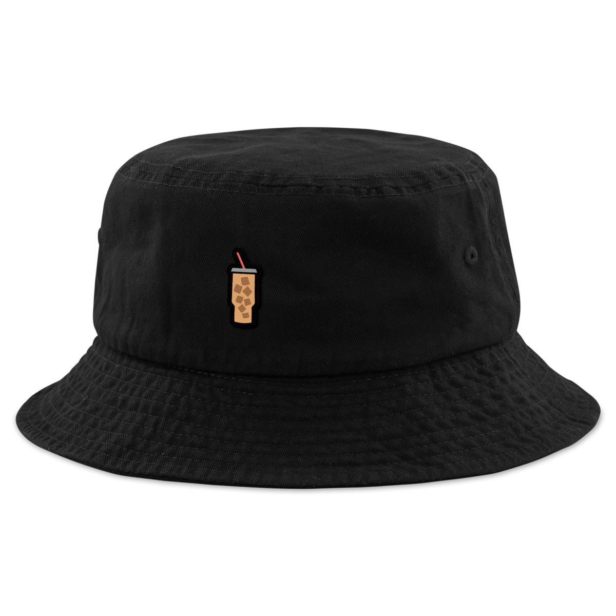 Side view of Mini Iced Coffee bucket hat