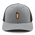 Top-down view of Mini Iced Coffee snapback trucker hat