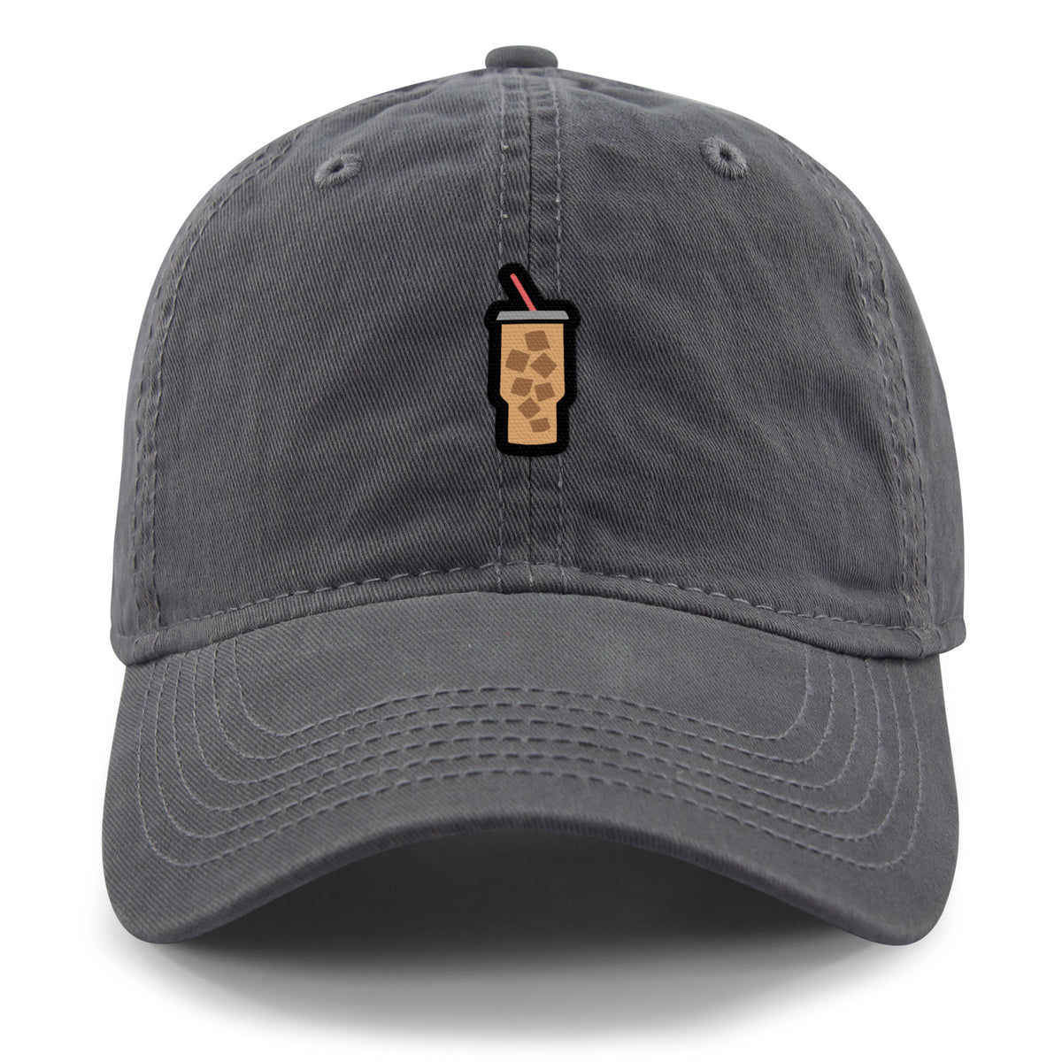 Top-down view of Mini Iced Coffee dad hat