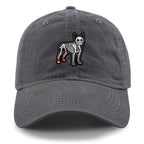 Mini Boston Terrier Skeleton dad hat profile view