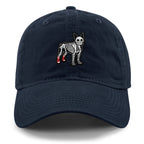 Black dad hat with Mini Boston Terrier Skeleton With Socks Halloween patch on front