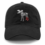 Moose Skeleton With Socks patch detail on dad hat