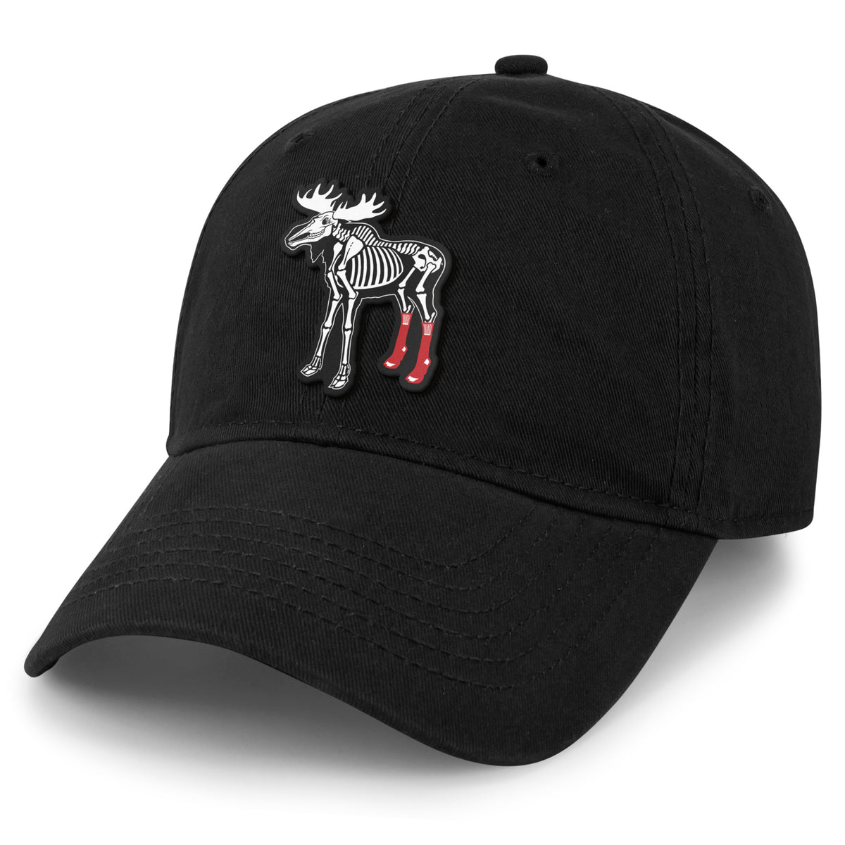 Side view of Moose Skeleton With Socks dad hat
