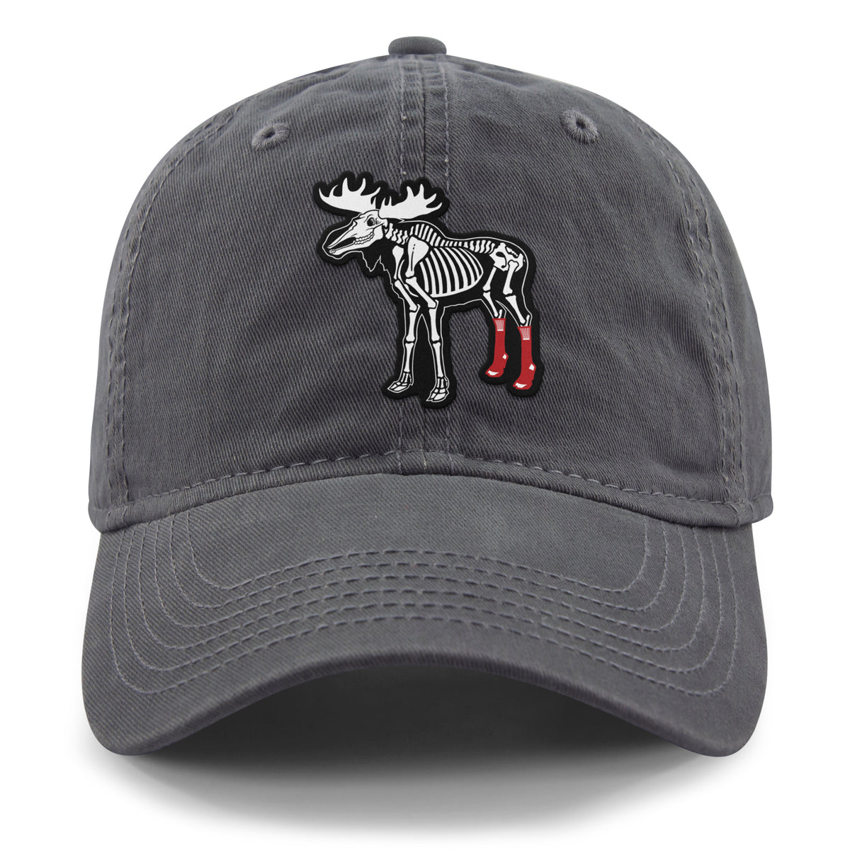 Moose Skeleton With Socks dad hat profile view