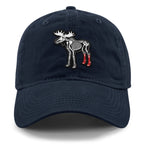 Black dad hat with Moose Skeleton With Socks Halloween patch on front