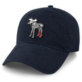 Navy dad hat with Moose Skeleton With Socks Halloween patch on front