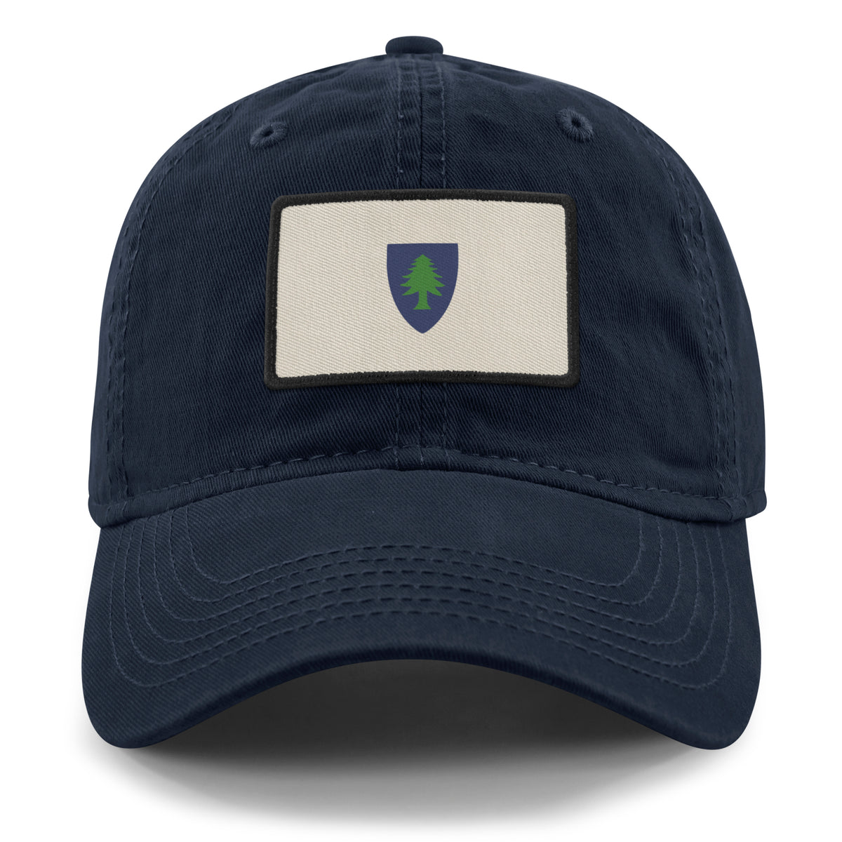 Black dad hat with Vintage Massachusetts Flag printed leather patch