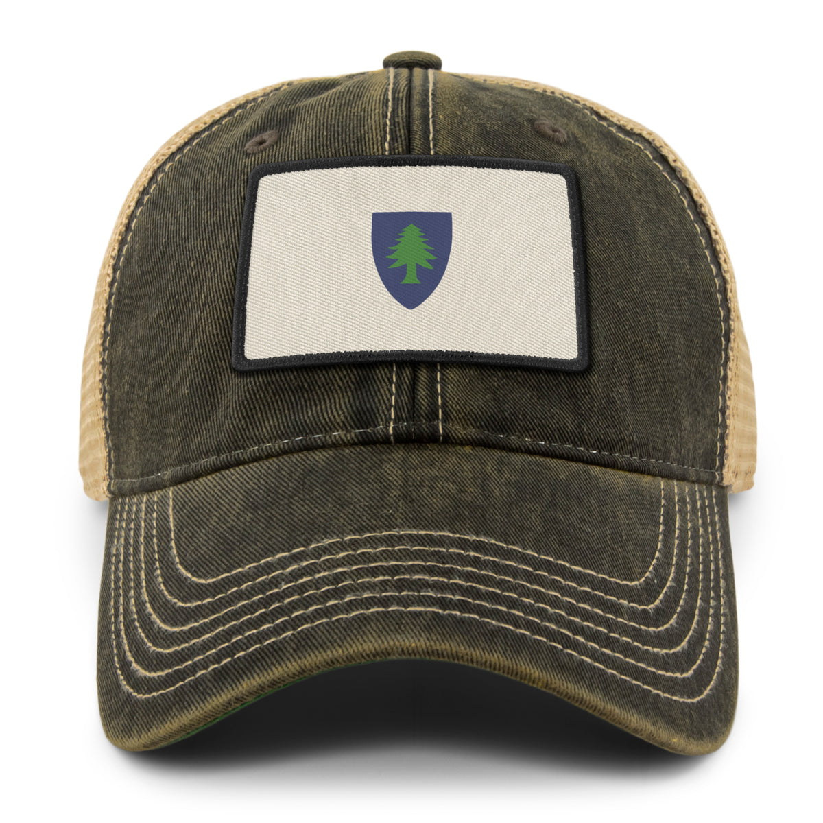 Vintage Massachusetts Flag Dirty Water Trucker profile view