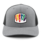 Boston Rainbow Paint snapback trucker profile view