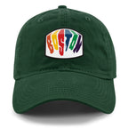 Boston Rainbow Paint dad hat flat lay